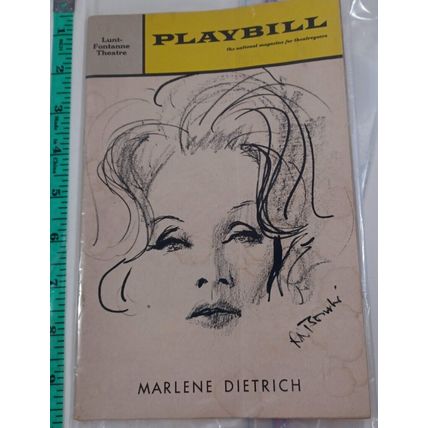 October - 1967 - Lunt-Fontanne Theatre Playbill - Marlene Dietrich /ticket stub