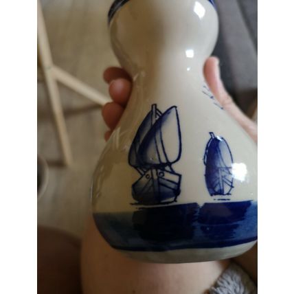 Vase Blue And White Windmill Scene