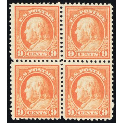 509, Mint FVF NH 9¢ Block of Four Stamps CV $100. ** Stuart Katz