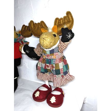 Christmas Moose's 15" Tall - Pair Male & Female! Adorable Christmas Season Decor