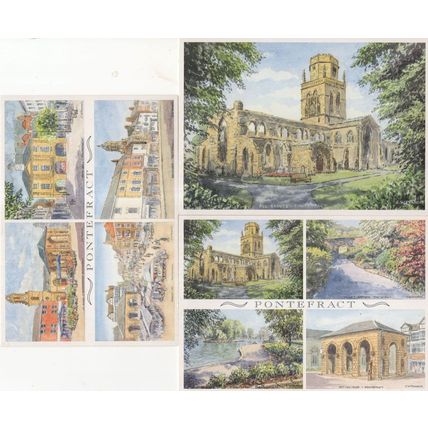 Pontefract Wales 9 x Watercolour Painting 3x Postcard Set