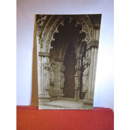 WEST DOOR, LICHFIELD CATHEDRAL, unused. postcard by Judges 1950s #