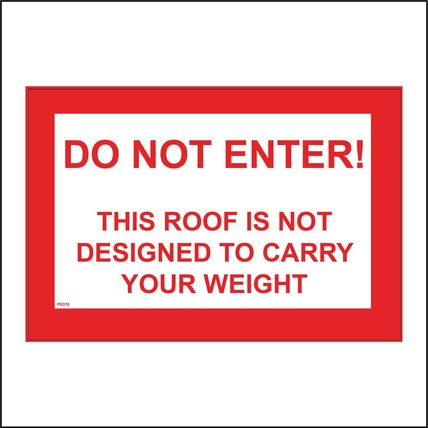 Roof Scaffold Signs Fragile Danger Hazard Warning Building Construction GBL106