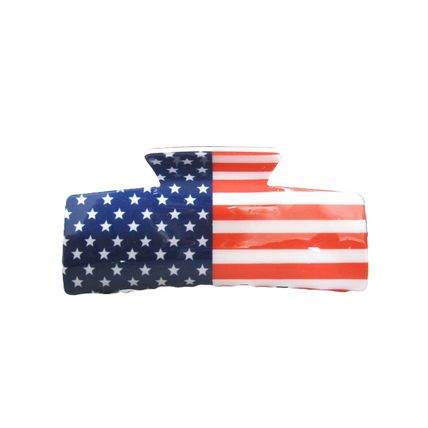 American flag fourth of july acrylic hair claw clip