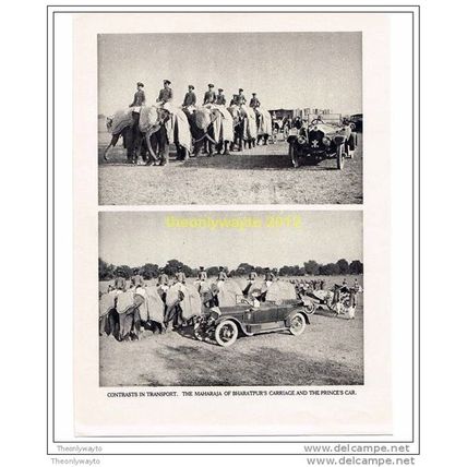 CONTRASTS IN TRANSPORT, BHARATAPUR, INDIA, BOOK ILLUSTRATION (PRINT) 1922