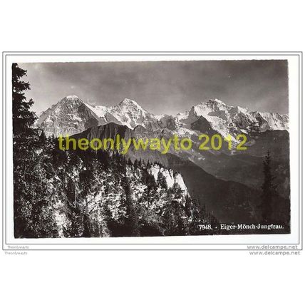 EIGER-MUNCH-JUNGFRAU, SWITZERLAND, 1950s?, Postcard