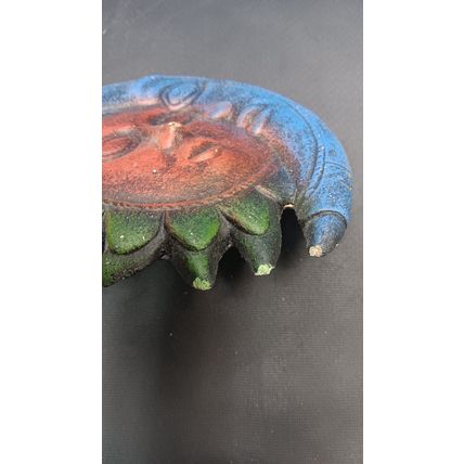 Vintage Red Sun Blue Moon Wall Hang Piece Cancun Mexico 7x5