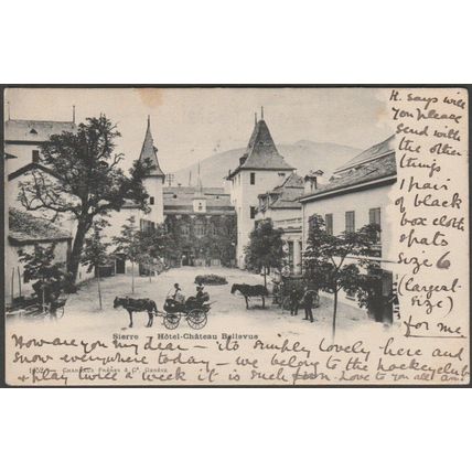Hôtel-Château Bellevue, Sierre, Valais, 1902 - Charnaux Frères CPA