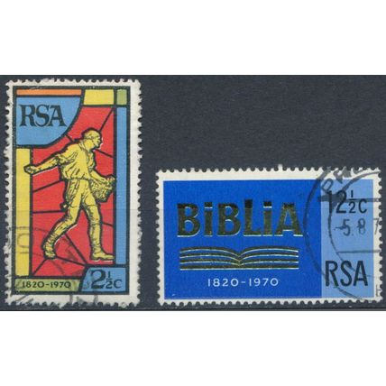 150ᵗʰ Anniv of Bible Society - South Africa 1970 - F H - SG 301/2 (N)