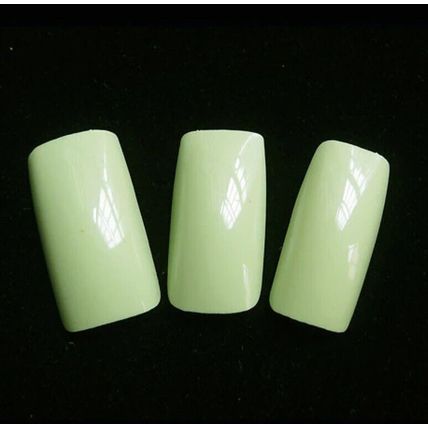 Long False Nails 20 Green Square neon fake Press Pop On set Full Cover mint
