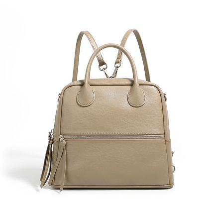 Genuine Leather Women Shoulder Handbag Tote Hobo Handbag Grey