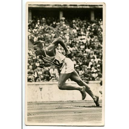 RARE 1936 Berlin Olympics Postcard USA Archie Williams 400m Race running