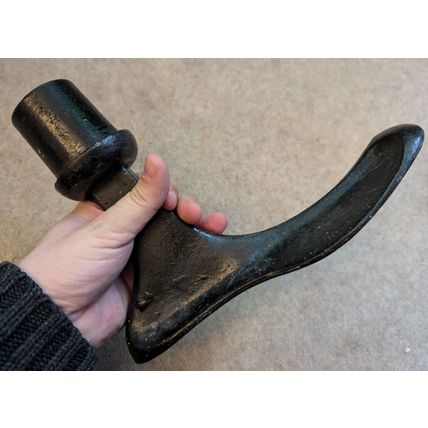 SHOE LAST Door Stop Metal Architectural Salvage Industrial Cobbler 1930s Antique