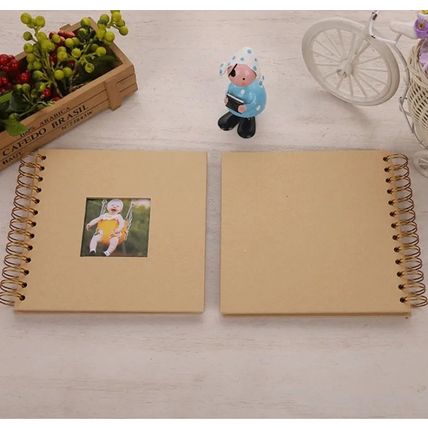 Woodside Home Living Spiral Bound Scrap Book Style Photo Album 17cm x 17cm - Bro
