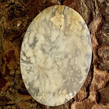Plume Flower Agate Oval Cabochon Natural Polished Crystal Cab 2"x1.5" 12g 60 CTS