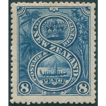 New Zealand 1898 8d indigo Perf 12 to 16 SG255 MNH