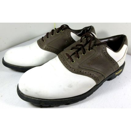Footjoy Men's Golf Shoes Brown White Size 9.5 M Soft Spikes - 45542