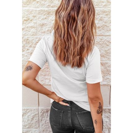 White St. Patrick Lucky Chenille Glitter Patched Graphic T Shirt