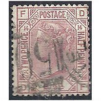 1879 SG141 2 1/2d Rosy-Mauve Plate 14 Good+ Used Check Letters "DF".