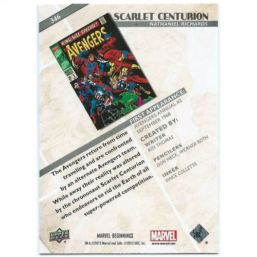 2012 Marvel Beginnings 2 - #346 - Scarlet Centurion