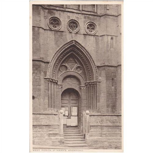 West Porch St. Mary's Church Stampford Lincolnshire Postcard (LIN5512)