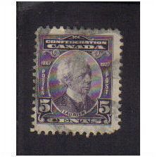 1927 canada confederation fathers 5c f/u sg269