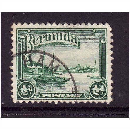 BERMUDA 1936 1/2d GREEN RED HOLE PAGET SG 98 FINE USED#3