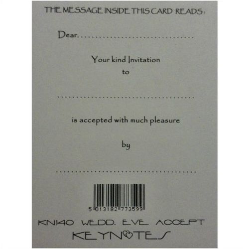 Wedding Evening Acceptance Card - silver foil card