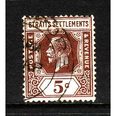 MALAYSIA STRAITS SETTLEMENTS 1932 SG226 5c BROWN FINE USED#2