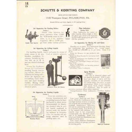 schutte koerting company 1936 jet apparatus nozzle vintage catalog