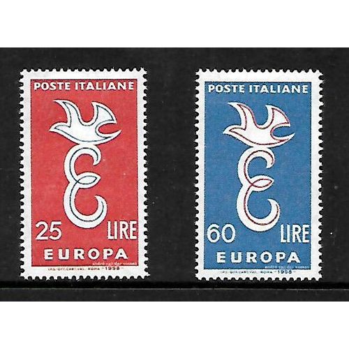 ITALY 1958 EUROPA SG 973 / 974 SET 2 VALS M/MINT