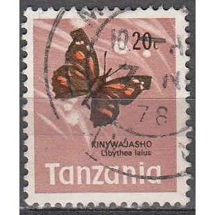 Tanzania 1973 Michel 38 O Cote (2005) 0.20 Euro Papillon Libythea laius