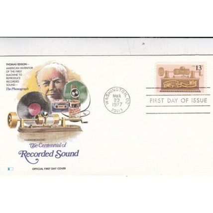 United States 1977 Recorded Sound FDC Washington DC Cancel unaddressed VGC