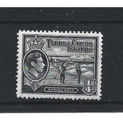 Turks&Caicos.SG194 1/4d Raking Salt (Black).Mounted Mint.Aug24h