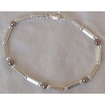 Brown silver bracelet-A