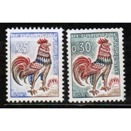 1962 France - Sc# 1024-24B Mint NH - Gallic Rooster set of 2