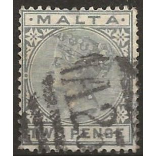 Malta 1880 SG23 2d Grey Wmk Crown CA Good+ Used ..