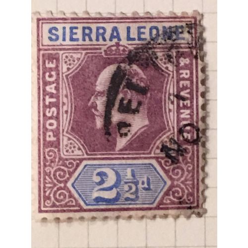 Sierra Leone KEVII 1903 2½d Dull Purple & Ultramarine Used SG 77 stamp postage