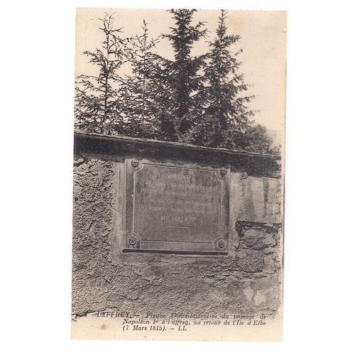 LAFFREY, FRANCE unused vintage postcard Napolean plaque