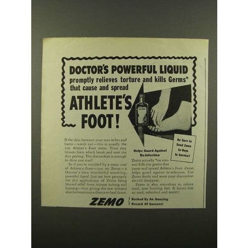1945 Zemo Ointment Ad - Doctor's Powerful Liquid