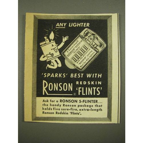 1948 Ronson Redskin Flints Ad - Any Lighter