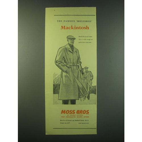 1953 Moss Bros Mackintosh Ad - The Famous Mossbros Mackintosh