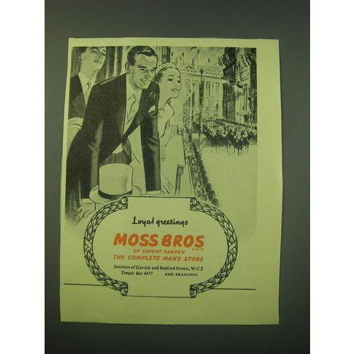 1953 Moss Bros Fashion Ad - Loyal Greetings