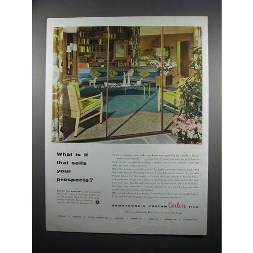 1954 Armstrong's Custom Corlon Tile Ad - Copra Taupe