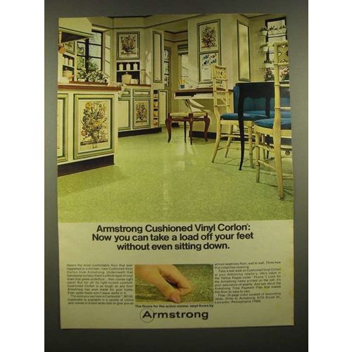 1967 Armstrong Cushioned Vinyl Corlon Cambrelle 80102 Floor Ad
