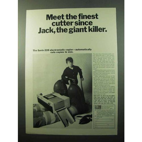 1969 Savin 220 Electrostatic Copier Ad - Finest