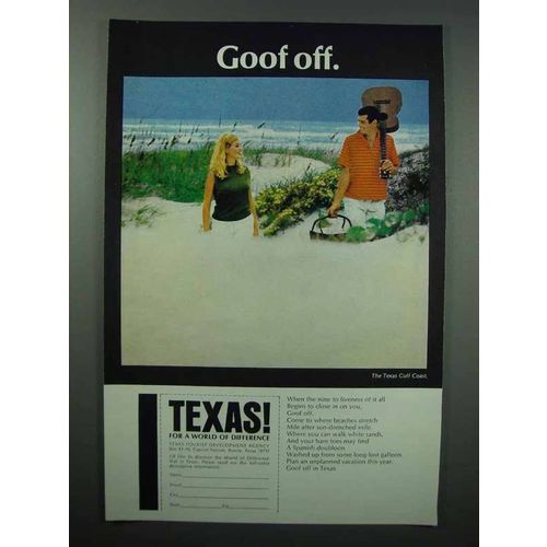 1969 Texas Tourism Ad - Gulf Coast - Goof Off