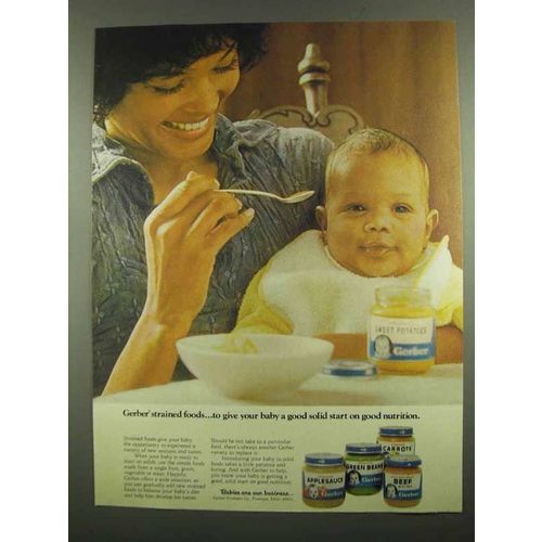 1974 Gerber Baby Food Ad - Strained Foods
