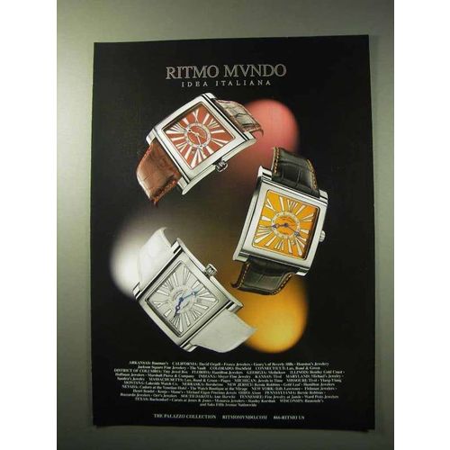 2004 Ritmo Mvndo Watch Ad - Palazzo Collection