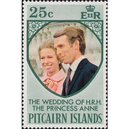 Pitcairn Is 1973 Royal Wedding 25c Princess Anne Unmounted Mint NHM SG 132 stamp